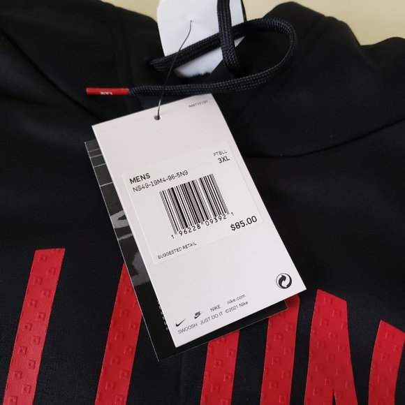 Nike Atlanta Falcons Therma Fit NFL Hoodie Sweatshirt Men's Size 3XL Black NWT - Picture 8 of 11